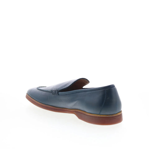 Di Bianco Jouian Mens Blue Leather Slip On Loafers & Slip Ons Casual Shoes