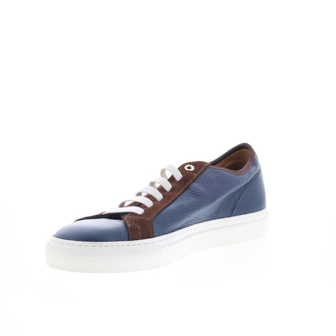 Pastori by Di Bianco Julius Mens Blue Leather Lifestyle Sneakers Shoes