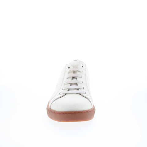Di Bianco Julius Mens White Leather Lace Up Lifestyle Sneakers Shoes