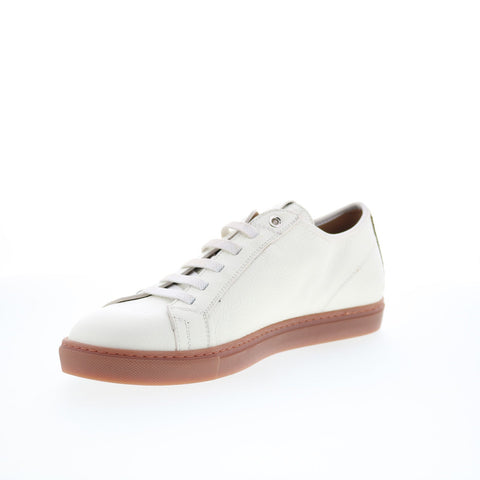 Di Bianco Julius Mens White Leather Lace Up Lifestyle Sneakers Shoes