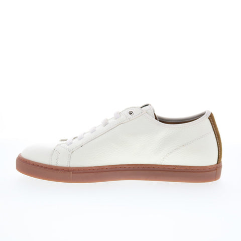 Di Bianco Julius Mens White Leather Lace Up Lifestyle Sneakers Shoes