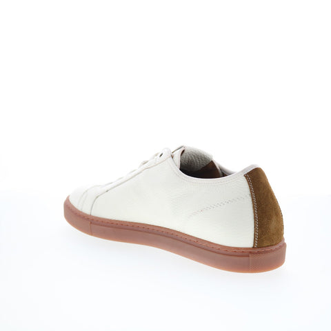 Di Bianco Julius Mens White Leather Lace Up Lifestyle Sneakers Shoes
