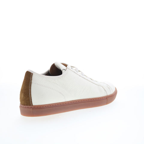 Di Bianco Julius Mens White Leather Lace Up Lifestyle Sneakers Shoes