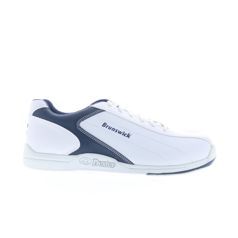 Brunswick K-MART#6A Mens White Leather Lace Up Athletic Bowling Shoes