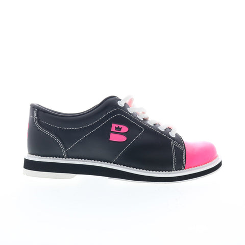 Brunswick Copa K540-3 Mens Black Leather Lace Up Athletic Bowling Shoes