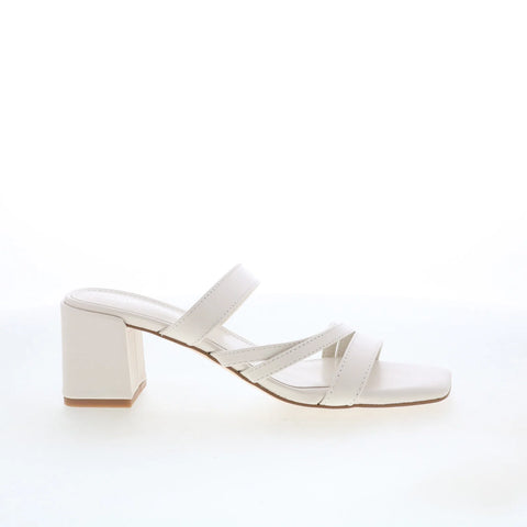 Calvin Klein Pretty KCPRETTY Womens White Leather Slip On Pumps Heels Shoes