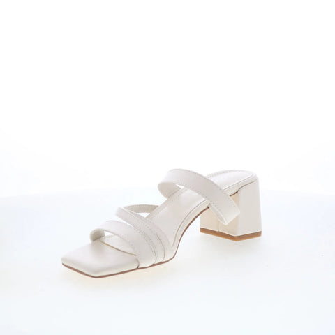 Calvin Klein Pretty KCPRETTY Womens White Leather Slip On Pumps Heels Shoes