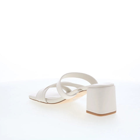 Calvin Klein Pretty KCPRETTY Womens White Leather Slip On Pumps Heels Shoes