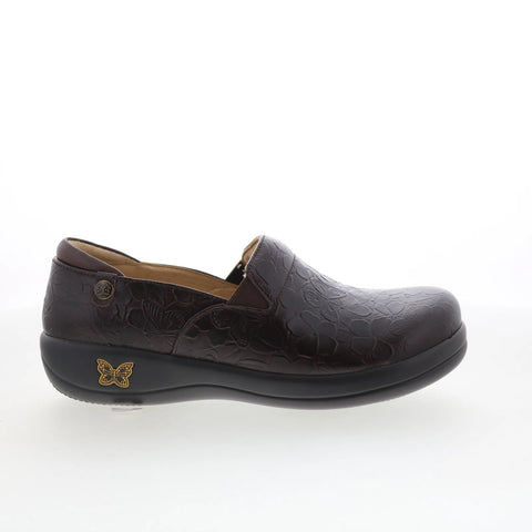 Alegria Keli KEL-275 Womens Brown Leather Slip On Clog Sandals Shoes