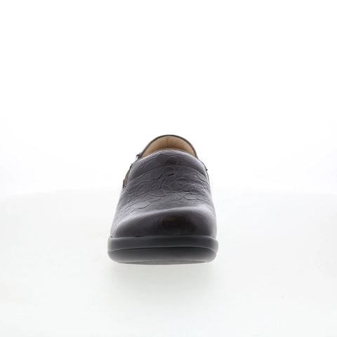 Alegria Keli KEL-275 Womens Brown Leather Slip On Clog Sandals Shoes