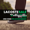 Lacoste Sale -$5 OFF + 100 Points with $100+