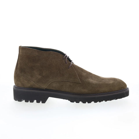 Pastori by Di Bianco Laricus Mens Green Suede Lace Up Chukkas Boots