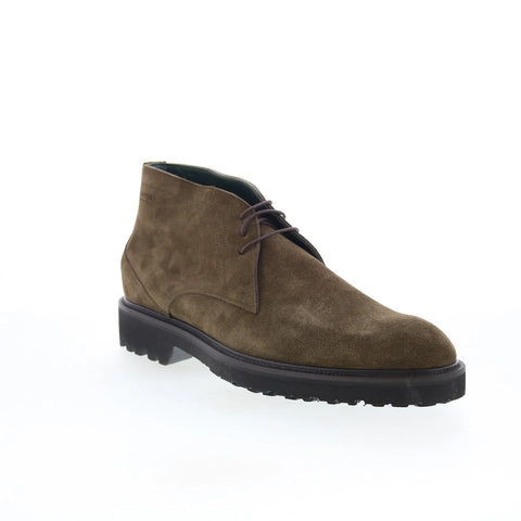 Pastori by Di Bianco Laricus Mens Green Suede Lace Up Chukkas Boots
