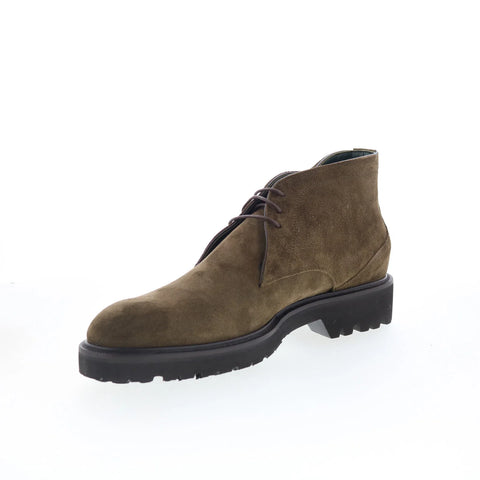 Pastori by Di Bianco Laricus Mens Green Suede Lace Up Chukkas Boots