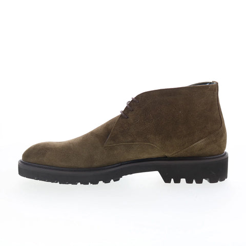 Pastori by Di Bianco Laricus Mens Green Suede Lace Up Chukkas Boots
