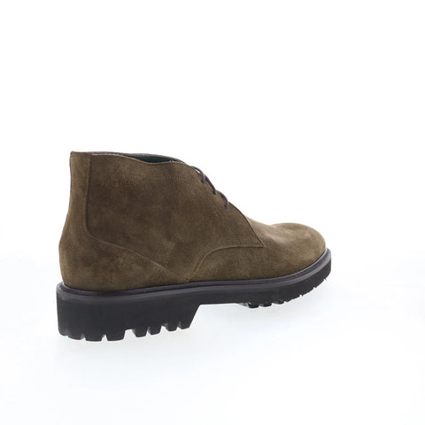 Pastori by Di Bianco Laricus Mens Green Suede Lace Up Chukkas Boots