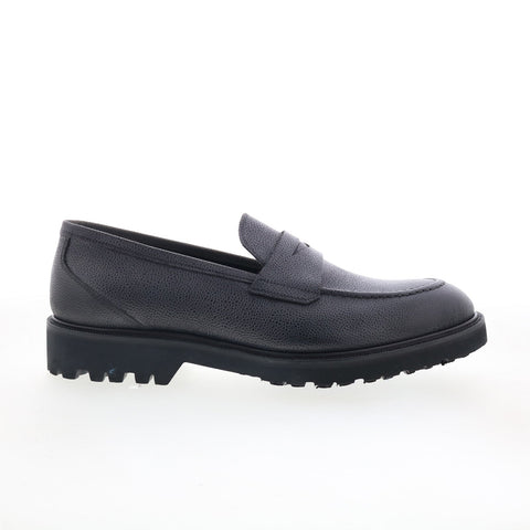 Pastori by Di Bianco Legatoz Mens Black Leather Loafers & Slip Ons Penny Shoes