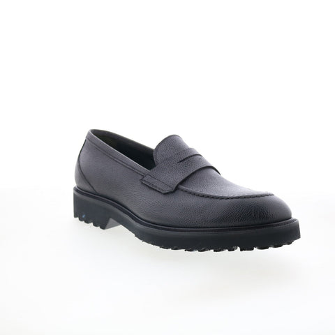 Pastori by Di Bianco Legatoz Mens Black Leather Loafers & Slip Ons Penny Shoes
