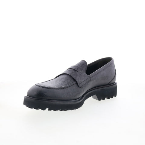 Pastori by Di Bianco Legatoz Mens Black Leather Loafers & Slip Ons Penny Shoes