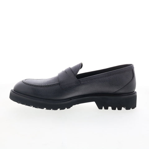 Pastori by Di Bianco Legatoz Mens Black Leather Loafers & Slip Ons Penny Shoes