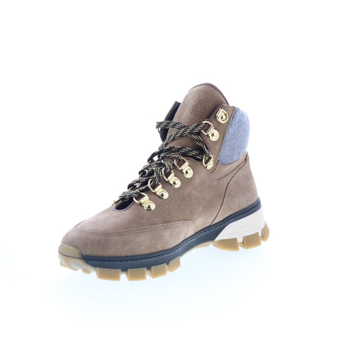 Di Bianco Livigno Mens Brown Suede Lace Up Casual Dress Boots