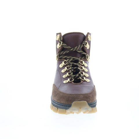 Di Bianco Livigno Mens Brown Leather Lace Up Casual Dress Boots
