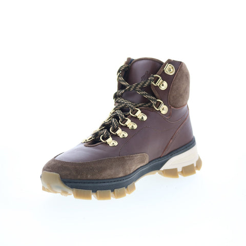 Di Bianco Livigno Mens Brown Leather Lace Up Casual Dress Boots