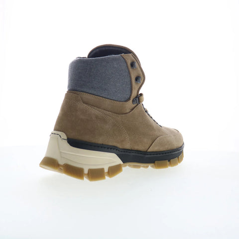 Di Bianco Livigno Mens Brown Suede Lace Up Casual Dress Boots