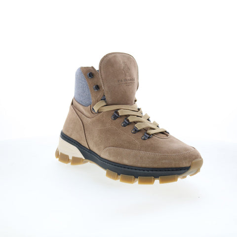 Di Bianco Livigno Mens Brown Suede Lace Up Casual Dress Boots