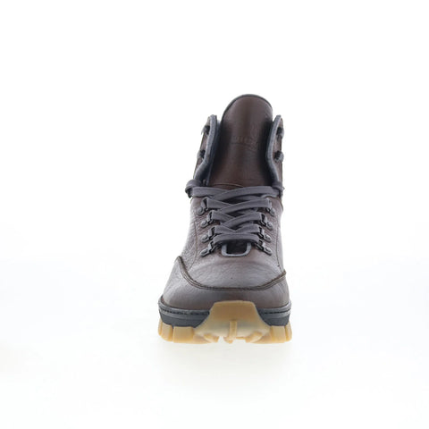 Di Bianco Livigno Mens Brown Leather Lace Up Casual Dress Boots