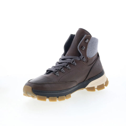 Di Bianco Livigno Mens Brown Leather Lace Up Casual Dress Boots