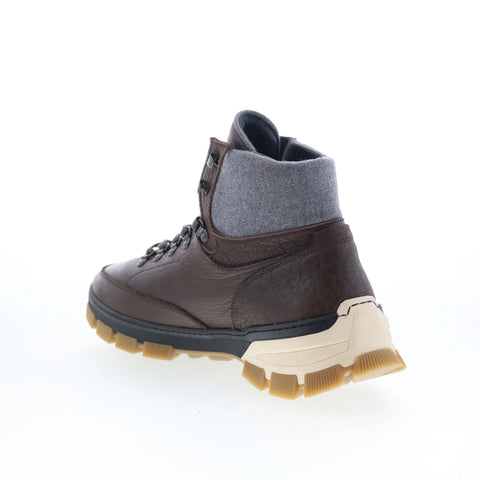 Di Bianco Livigno Mens Brown Leather Lace Up Casual Dress Boots