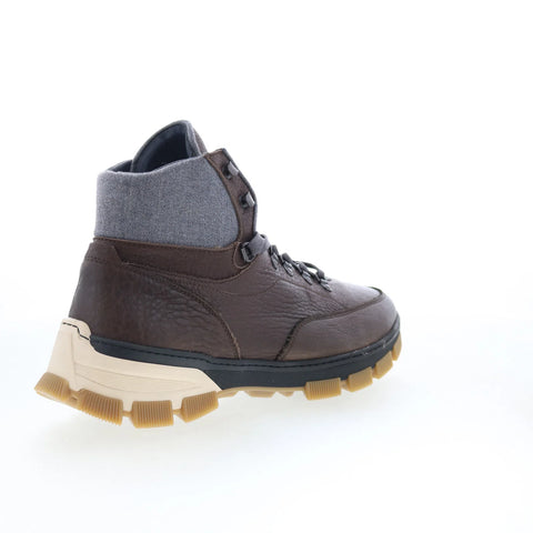 Di Bianco Livigno Mens Brown Leather Lace Up Casual Dress Boots