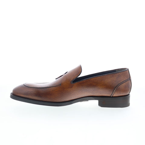 Di Bianco Livorno Mens Brown Leather Loafers & Slip Ons Casual Shoes