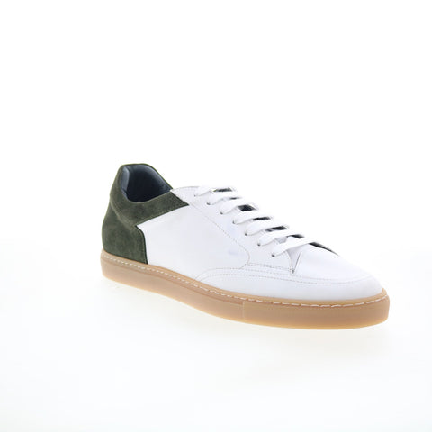 Di Bianco Lucius Mens White Leather Lace Up Lifestyle Sneakers Shoes