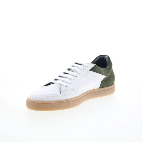 Di Bianco Lucius Mens White Leather Lace Up Lifestyle Sneakers Shoes