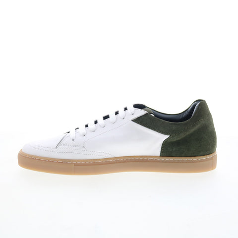 Di Bianco Lucius Mens White Leather Lace Up Lifestyle Sneakers Shoes