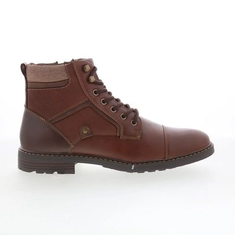 Steve Madden Driler M-DRILER Mens Brown Leather Zipper Casual Dress Boots
