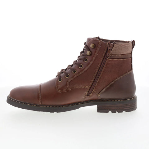 Steve Madden Driler M-DRILER Mens Brown Leather Zipper Casual Dress Boots