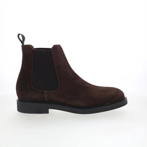 Aquatalia Fabrizio M103929 Mens Brown Suede Slip On Chelsea Boots