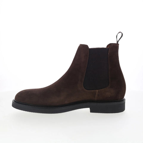 Aquatalia Fabrizio M103929 Mens Brown Suede Slip On Chelsea Boots