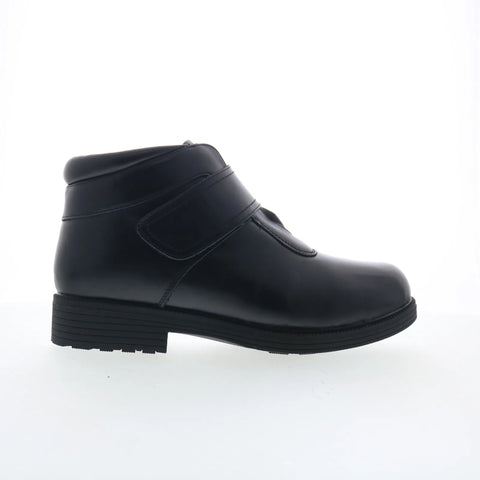 Propet Tyler MBA003L Mens Black Extra Wide 3E Leather Strap Ankle Boots