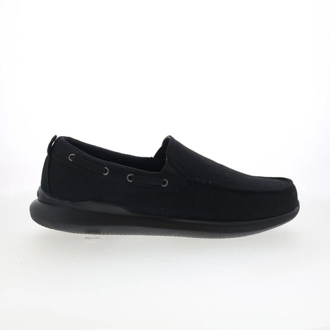 Propet Viasol Mens Black Extra Wide 3E Loafers & Slip Ons Boat Shoes