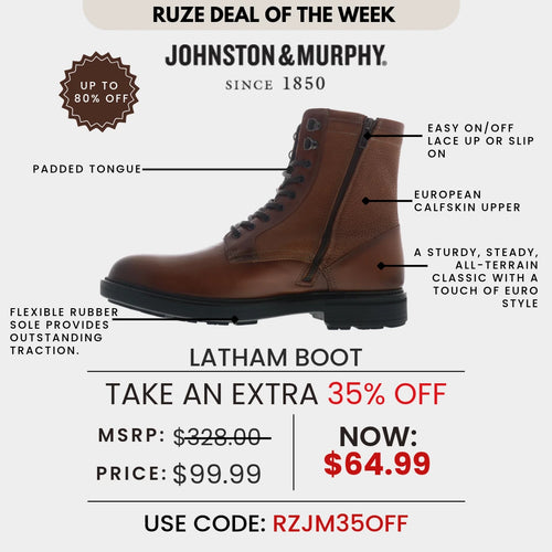Johnston & Murphy Latham Extra 35% Off