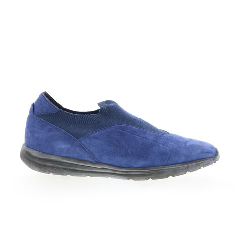 Di Bianco Macerata Mens Blue Suede Slip On Lifestyle Sneakers Shoes