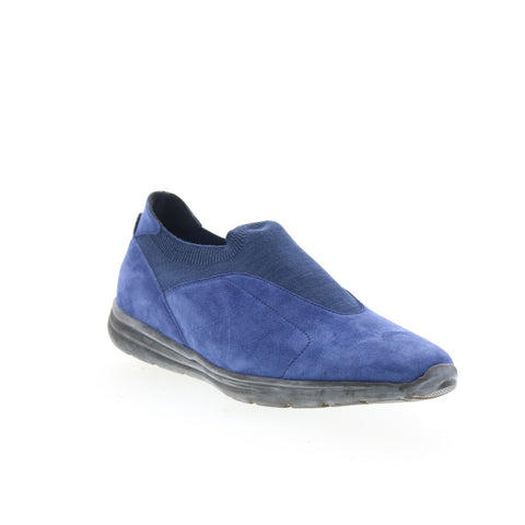 Di Bianco Macerata Mens Blue Suede Slip On Lifestyle Sneakers Shoes