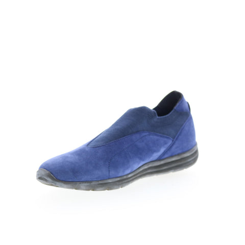 Di Bianco Macerata Mens Blue Suede Slip On Lifestyle Sneakers Shoes