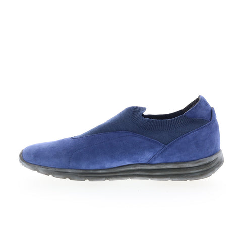Di Bianco Macerata Mens Blue Suede Slip On Lifestyle Sneakers Shoes