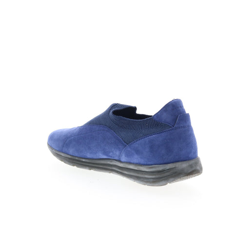 Di Bianco Macerata Mens Blue Suede Slip On Lifestyle Sneakers Shoes