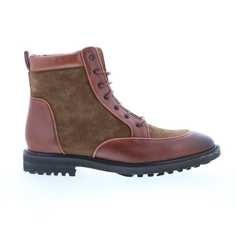Pastori by Di Bianco Macrinus Mens Brown Suede Lace Up Casual Dress Boots